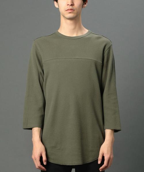 MONKEY TIME(モンキータイム)の「<monkey time> 30サーマル ロング クオータースリーブ Tシャツ◆(Tシャツ/カットソー・メンズ・オリーブ/ダークグレー/ホワイト・SMALL/MEDIUM/LARGE)」の1枚目の写真