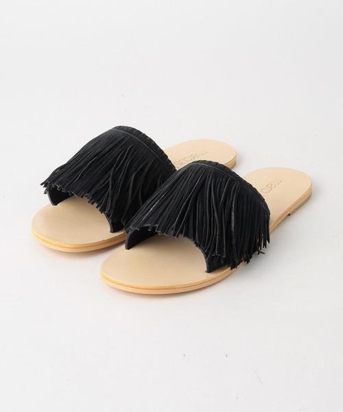 green label relaxing（グリーンレーベルリラクシング）の「MARCUS B KC フリンジサンダル◆（サンダル・レディース・ブラウン/ネイビー・36/37/35）」の2枚目の写真