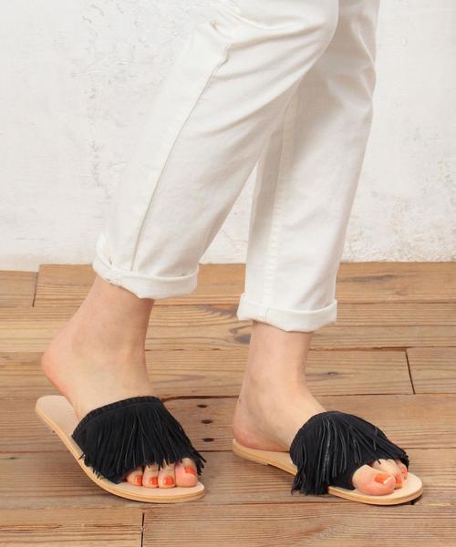 green label relaxing（グリーンレーベルリラクシング）の「MARCUS B KC フリンジサンダル◆（サンダル・レディース・ブラウン/ネイビー・36/37/35）」の9枚目の写真