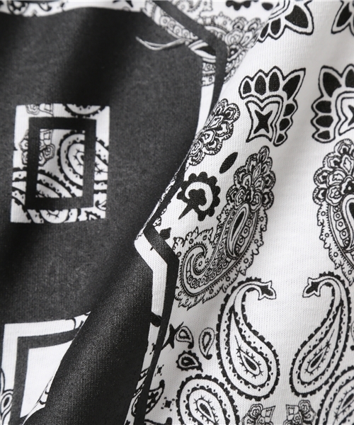 WEGO（ウィゴー）の「WEGO/ペイズリー柄フード付きTシャツ（Tシャツ/カットソー・メンズ・レッド/ホワイト/ブラック/ネイビー・LARGE/MEDIUM）」の10枚目の写真