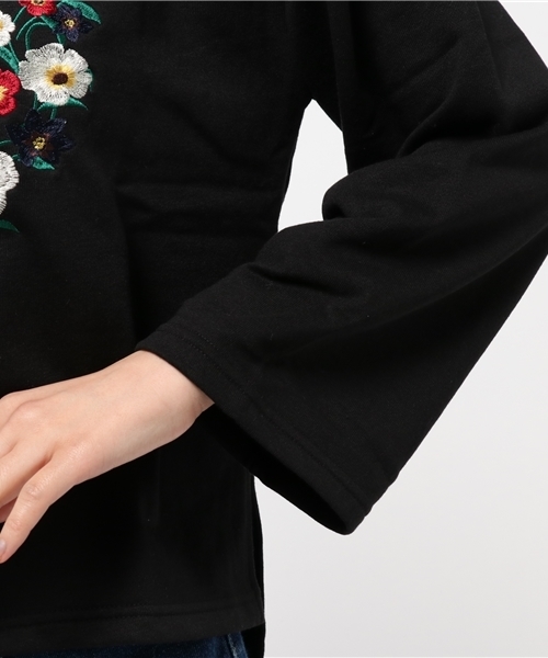 SpRay（スプレイ）の「【新色入荷】花刺繍スウェット（スウェット・レディース・ネイビー/ブラック/ワイン/オフホワイト/グレー/ブルー/ピンク/カーキ・FREE）」の13枚目の写真
