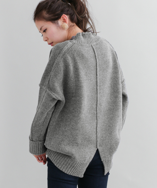 URBAN RESEARCH Sonny Label（アーバンリサーチサニーレーベル）の「Sonny Label ラムウールオーバーニットプルオーバー（ニット/セーター・レディース・ブラウン/ライトカーキ/オフホワイト/グレー・FREE）」の3枚目の写真