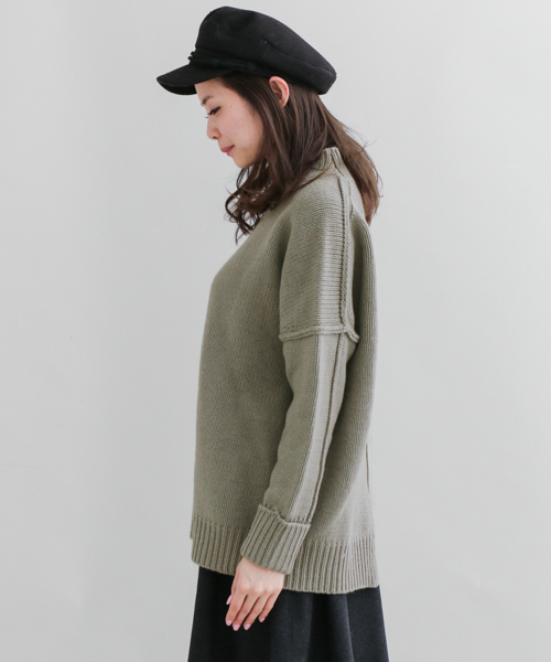 URBAN RESEARCH Sonny Label（アーバンリサーチサニーレーベル）の「Sonny Label ラムウールオーバーニットプルオーバー（ニット/セーター・レディース・ブラウン/ライトカーキ/オフホワイト/グレー・FREE）」の9枚目の写真