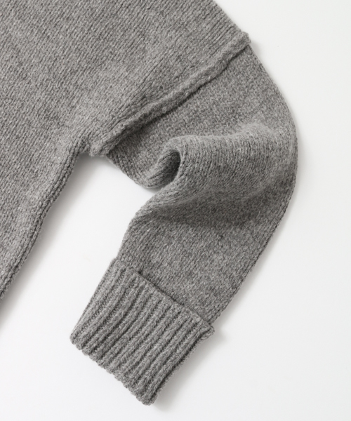 URBAN RESEARCH Sonny Label（アーバンリサーチサニーレーベル）の「Sonny Label ラムウールオーバーニットプルオーバー（ニット/セーター・レディース・ブラウン/ライトカーキ/オフホワイト/グレー・FREE）」の14枚目の写真