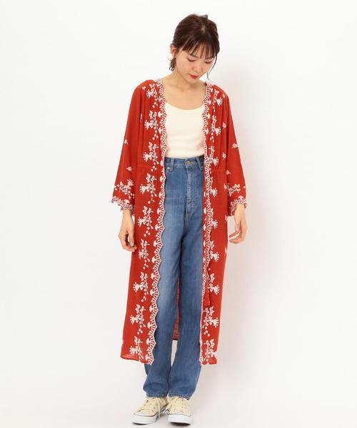 Another Edition（アナザーエディション）の「スラブ刺繍ガウン ◆（カーディガン/ボレロ・レディース・ホワイト/ライム/レッド・フリー）」の3枚目の写真