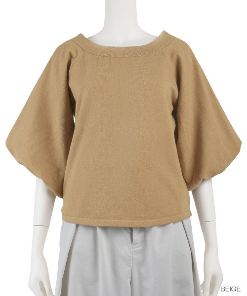 RANDA（ランダ）の「バルーンスリーブプルオーバー（ニット/セーター・レディース・グレー/ブルー/ピンク/ベージュ・FREE）」の3枚目の写真