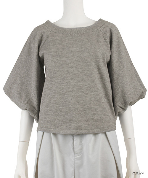 RANDA（ランダ）の「バルーンスリーブプルオーバー（ニット/セーター・レディース・グレー/ブルー/ピンク/ベージュ・FREE）」の2枚目の写真