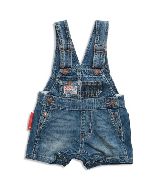 BREEZE（ブリーズ）の「ワークオーバーオール ショート丈（サロペット/オーバーオール・キッズ・キャメル/インディゴブルー/キナリ・80/95/90/110/130/100/120/140）」の3枚目の写真