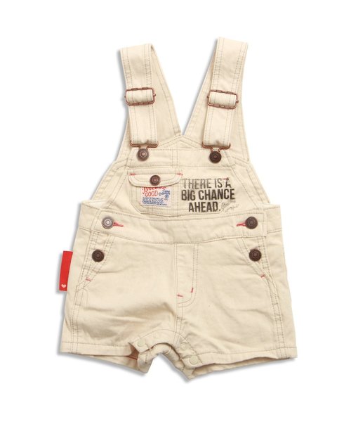 BREEZE（ブリーズ）の「ワークオーバーオール ショート丈（サロペット/オーバーオール・キッズ・キャメル/インディゴブルー/キナリ・80/95/90/110/130/100/120/140）」の2枚目の写真