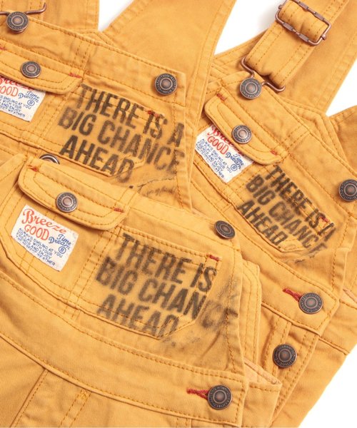 BREEZE（ブリーズ）の「ワークオーバーオール ショート丈（サロペット/オーバーオール・キッズ・キャメル/インディゴブルー/キナリ・80/95/90/110/130/100/120/140）」の6枚目の写真