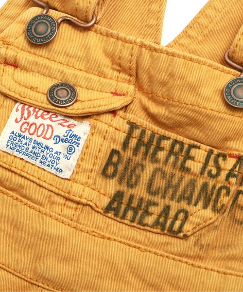 BREEZE（ブリーズ）の「ワークオーバーオール ショート丈（サロペット/オーバーオール・キッズ・キャメル/インディゴブルー/キナリ・80/95/90/110/130/100/120/140）」の10枚目の写真