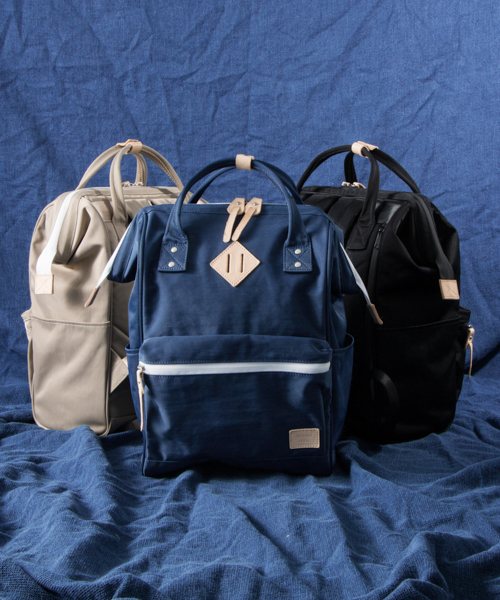 anello（アネロ）の「anello×WORK NOT WORK　別注口金ナイロンツイルデイパック（バックパック/リュック・メンズ・ブラック/ベージュ/ネイビー・FREE）」の7枚目の写真