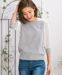 シフォン袖サマーニット