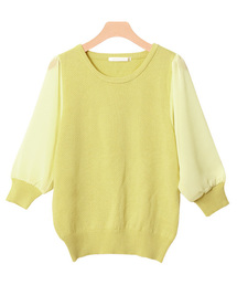 シフォン袖サマーニット