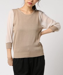 シフォン袖サマーニット