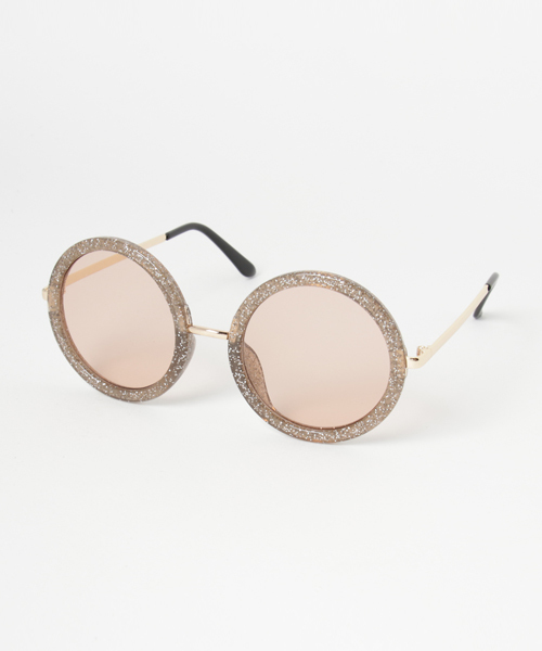 WEGO（ウィゴー）の「WEGO/ラメラウンドサングラス（サングラス・メンズ・パープル/ベージュ/サックスブルー/ピンク/ホワイト系その他・FREE）」の3枚目の写真