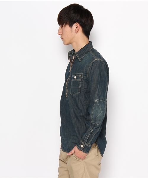 BEAMS（ビームス）の「Sanca / DENIMプルオーバーZIPワークシャツ（シャツ/ブラウス・メンズ・インディゴブルー・2/3）」の6枚目の写真