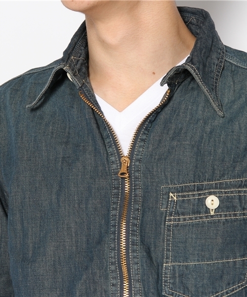 BEAMS（ビームス）の「Sanca / DENIMプルオーバーZIPワークシャツ（シャツ/ブラウス・メンズ・インディゴブルー・2/3）」の8枚目の写真