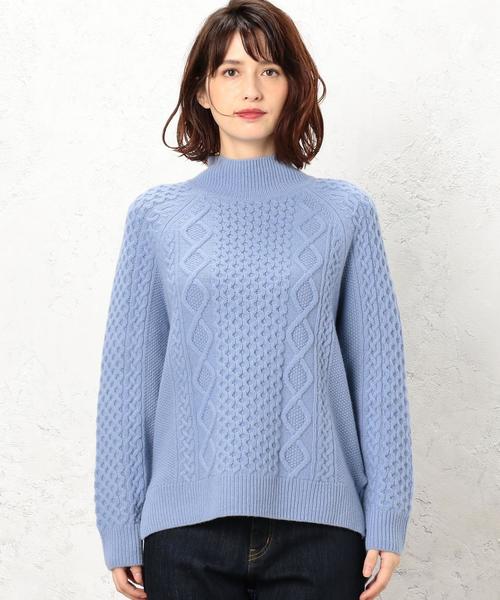 green label relaxing(グリーンレーベルリラクシング)の「CB ハミルトン アラン ワイド ハイネック ニット(ニット/セーター・レディース・オフホワイト/ライトグレー/ネイビー/ライトブルー/ピンク/レッド・FREE)」の14枚目の写真