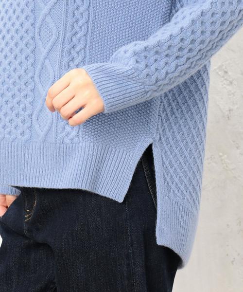 green label relaxing(グリーンレーベルリラクシング)の「CB ハミルトン アラン ワイド ハイネック ニット(ニット/セーター・レディース・オフホワイト/ライトグレー/ネイビー/ライトブルー/ピンク/レッド・FREE)」の18枚目の写真