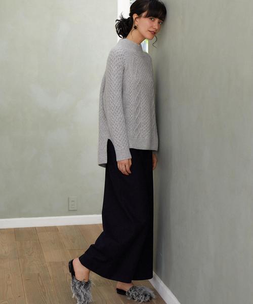 green label relaxing(グリーンレーベルリラクシング)の「CB ハミルトン アラン ワイド ハイネック ニット(ニット/セーター・レディース・オフホワイト/ライトグレー/ネイビー/ライトブルー/ピンク/レッド・FREE)」の11枚目の写真