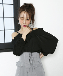 one after another NICE CLAUP | 前後２ＷＡＹサテンシャツ(シャツ/ブラウス)