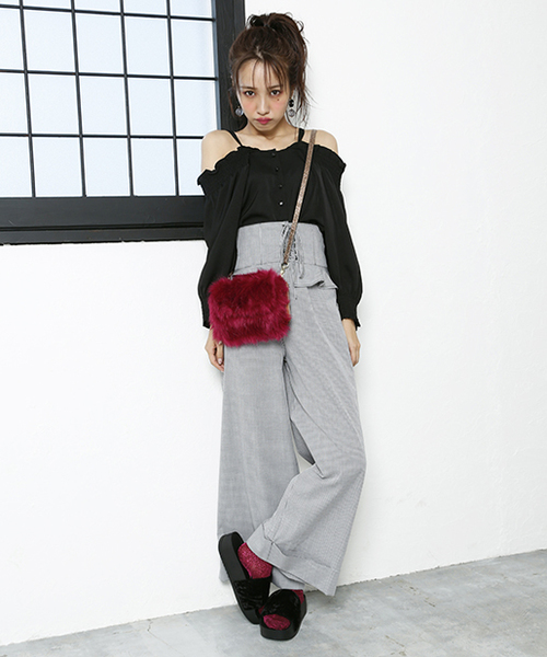 one after another NICE CLAUP（ワンアフターアナザーナイスクラップ）の「前後２ＷＡＹサテンシャツ（シャツ/ブラウス・レディース・ブラック/アイボリー/ブルー系その他/レンガ・FREE）」の21枚目の写真