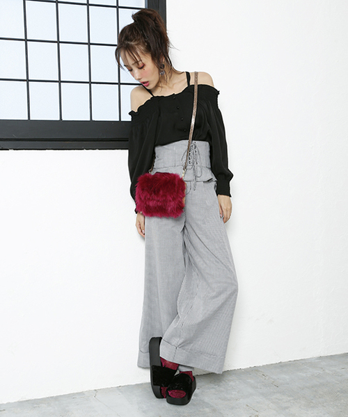 one after another NICE CLAUP（ワンアフターアナザーナイスクラップ）の「前後２ＷＡＹサテンシャツ（シャツ/ブラウス・レディース・ブラック/アイボリー/ブルー系その他/レンガ・FREE）」の22枚目の写真