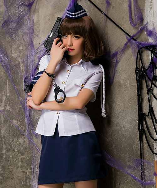 OSYAREVO（オシャレボ）の「コスプレ 婦人警官 ポリス レディース ホワイトデー 記念日（コスチューム/パーティーグッズ・レディース・ホワイト/ブルー・SMALL/MEDIUM/LARGE/X-LARGE/XX-LARGE）」の22枚目の写真