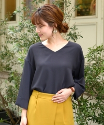 le.coeur blanc | Vネックワイドスリーブコクーンブラウス(シャツ/ブラウス)