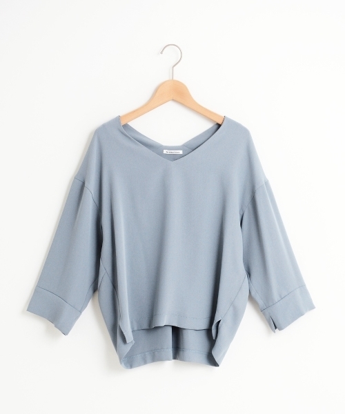 le.coeur blanc（ルクールブラン）の「Vネックワイドスリーブコクーンブラウス（シャツ/ブラウス・レディース・オフホワイト/サックスブルー/ピンク/ダークグレー・FREE）」の7枚目の写真