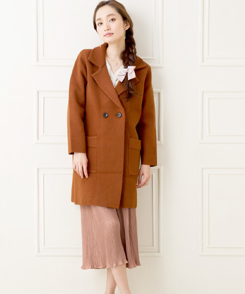 panasea（パナシア）の「ウール混ロングピーコート（チェスターコート・レディース・ブラック/グレー/カーキ/オレンジ/ブルー・FREE）」の11枚目の写真