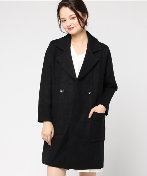 panasea（パナシア）の「ウール混ロングピーコート（チェスターコート・レディース・ブラック/グレー/カーキ/オレンジ/ブルー・FREE）」の14枚目の写真