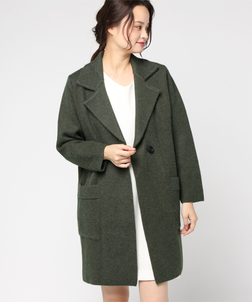 panasea（パナシア）の「ウール混ロングピーコート（チェスターコート・レディース・ブラック/グレー/カーキ/オレンジ/ブルー・FREE）」の4枚目の写真