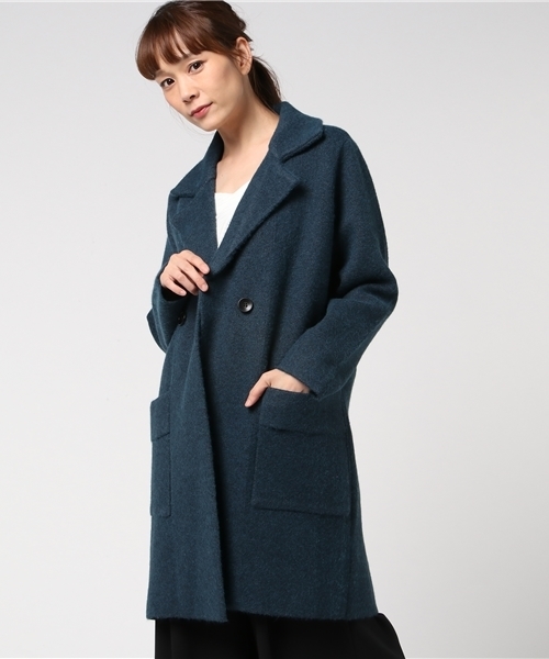 panasea（パナシア）の「ウール混ロングピーコート（チェスターコート・レディース・ブラック/グレー/カーキ/オレンジ/ブルー・FREE）」の5枚目の写真