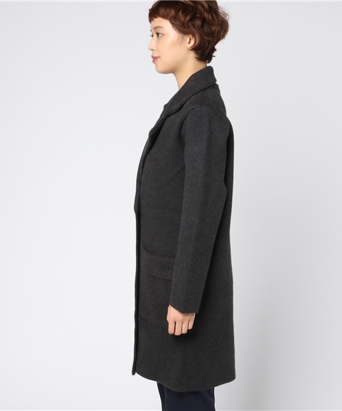 panasea（パナシア）の「ウール混ロングピーコート（チェスターコート・レディース・ブラック/グレー/カーキ/オレンジ/ブルー・FREE）」の6枚目の写真