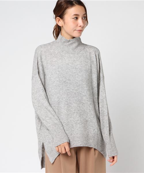 earth music&ecology(アースミュージックアンドエコロジー)の「ヤクニットプルオーバー(ニット/セーター・レディース・ライトグレー/チャコールグレー/キナリ/ベージュ/レッド/カーキ・FREE)」の3枚目の写真