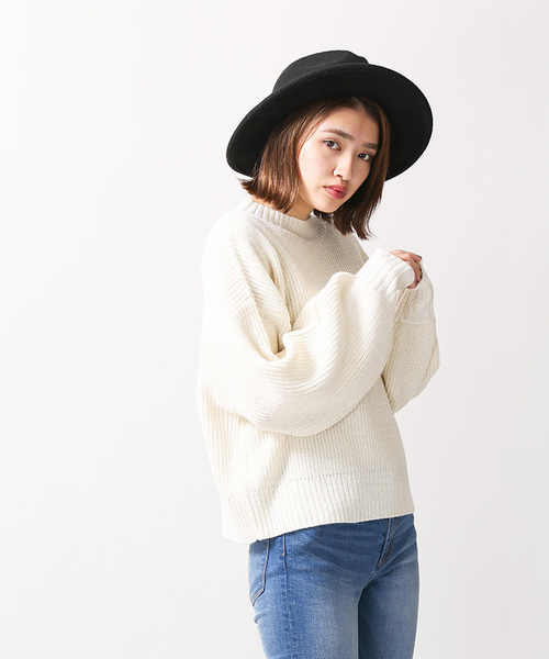 WEGO（ウィゴー）の「WEGO/ボリュームスリーブラメニット（ニット/セーター・レディース・ブラック/パープル/オフホワイト/杢グレー/ライトピンク/ターコイズブルー・FREE）」の13枚目の写真