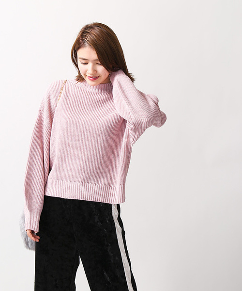 WEGO（ウィゴー）の「WEGO/ボリュームスリーブラメニット（ニット/セーター・レディース・ブラック/パープル/オフホワイト/杢グレー/ライトピンク/ターコイズブルー・FREE）」の10枚目の写真