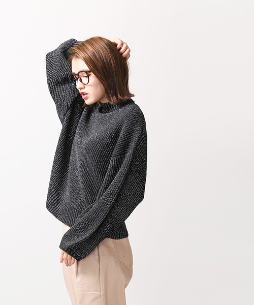 WEGO（ウィゴー）の「WEGO/ボリュームスリーブラメニット（ニット/セーター・レディース・ブラック/パープル/オフホワイト/杢グレー/ライトピンク/ターコイズブルー・FREE）」の22枚目の写真