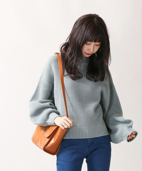 WEGO（ウィゴー）の「WEGO/ボリュームスリーブラメニット（ニット/セーター・レディース・ブラック/パープル/オフホワイト/杢グレー/ライトピンク/ターコイズブルー・FREE）」の11枚目の写真