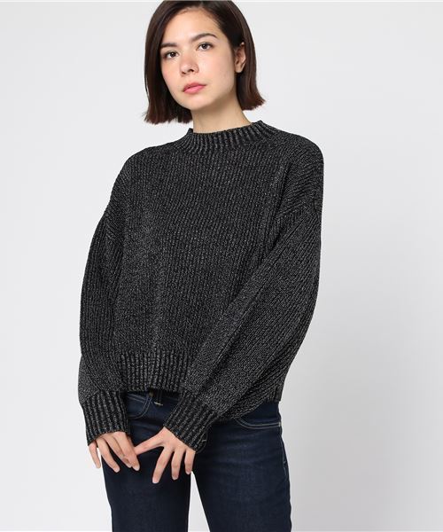 WEGO（ウィゴー）の「WEGO/ボリュームスリーブラメニット（ニット/セーター・レディース・ブラック/パープル/オフホワイト/杢グレー/ライトピンク/ターコイズブルー・FREE）」の12枚目の写真