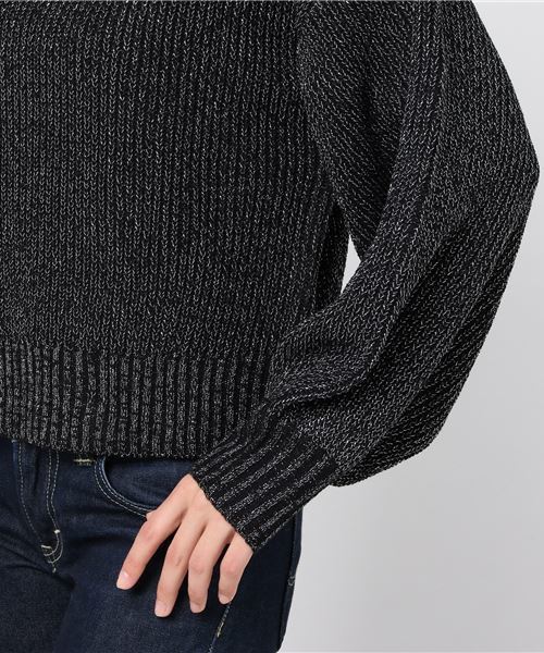 WEGO（ウィゴー）の「WEGO/ボリュームスリーブラメニット（ニット/セーター・レディース・ブラック/パープル/オフホワイト/杢グレー/ライトピンク/ターコイズブルー・FREE）」の15枚目の写真