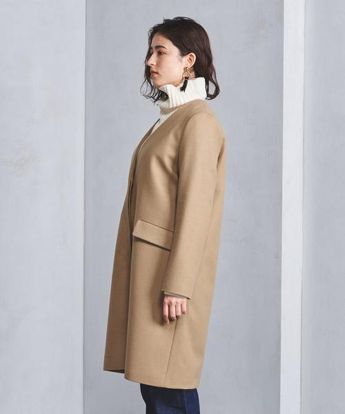 とり】UNITEDARROWS Vネック ノーカラーコート UNITED ARROWS