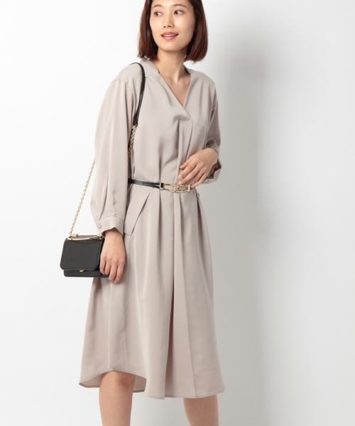 laboratory work（ラボラトリーワーク）の「ベルテッドとろみワンピース（ワンピース・レディース・ネイビー/グレー・MEDIUM）」の2枚目の写真