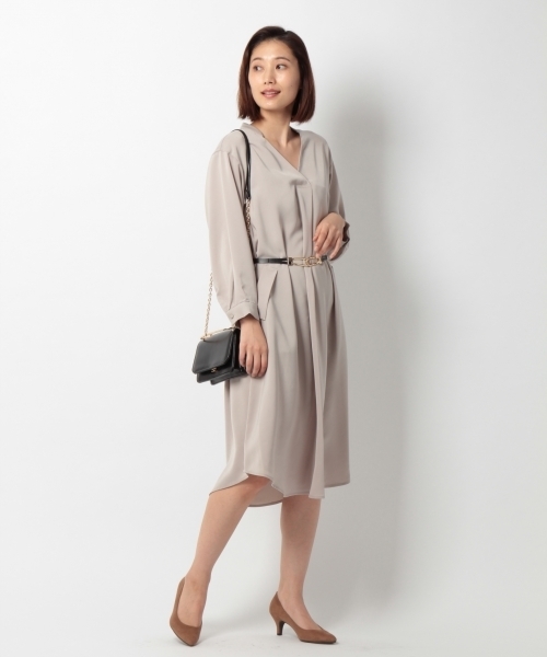 laboratory work（ラボラトリーワーク）の「ベルテッドとろみワンピース（ワンピース・レディース・ネイビー/グレー・MEDIUM）」の10枚目の写真