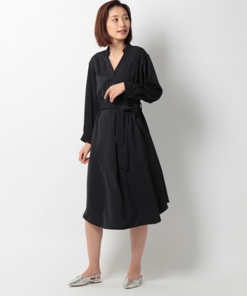 laboratory work（ラボラトリーワーク）の「ベルテッドとろみワンピース（ワンピース・レディース・ネイビー/グレー・MEDIUM）」の7枚目の写真