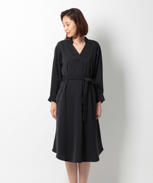 laboratory work（ラボラトリーワーク）の「ベルテッドとろみワンピース（ワンピース・レディース・ネイビー/グレー・MEDIUM）」の8枚目の写真