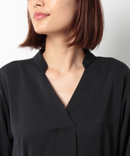 laboratory work（ラボラトリーワーク）の「ベルテッドとろみワンピース（ワンピース・レディース・ネイビー/グレー・MEDIUM）」の5枚目の写真