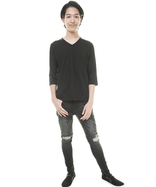 おしゃれスタ(オシャレスタ)の「ストレッチデニムパンツ(BG)(デニムパンツ・メンズ・ブラック/ネイビー/グレー/サックスブルー/ブルー・M/L)」の6枚目の写真